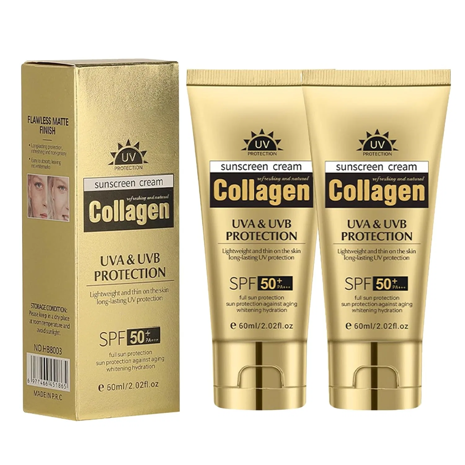 Легкий тонирующий солнцезащитный крем SPF 50+ для лица и тела, 60 мл, 2 шт. Nthfecg, 2 Pieces.