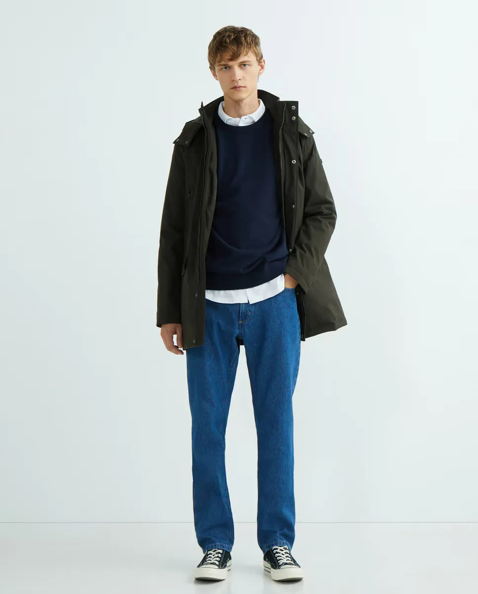 

Мужская однотонная куртка с капюшоном Pertegaz, зеленый