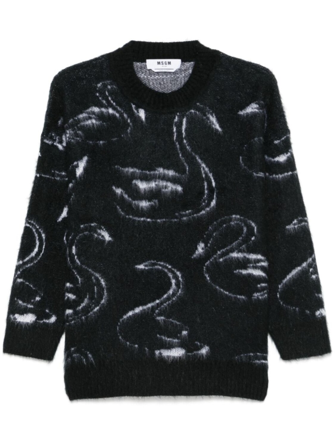 

MSGM жаккардовый свитер с узором, черный