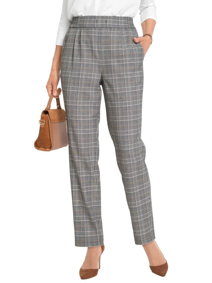 

Тканевые брюки GOLDNER Glencheck-Hose, цвет grau/camel/gemustert