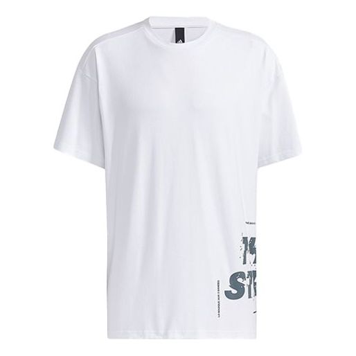 

Футболка adidas Alphabet Printing Casual Round Neck Short Sleeve White, белый