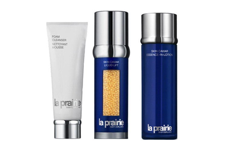 LA PRAIRIE Набор Laiponi Blue Caviar Anti Gravity: сыворотка, очищающее средство, тоник - увлажняющий, освежающий, восстанавливающий комплект из трех предметов — фото 2