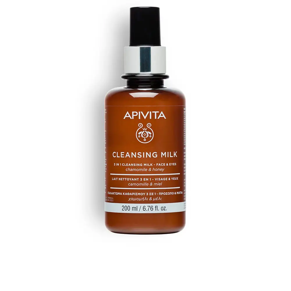 

Молочко для лица 3 en 1 leche limpiadora rostro y ojos - limpiador facial y desmaquillante Apivita, 200 мл.