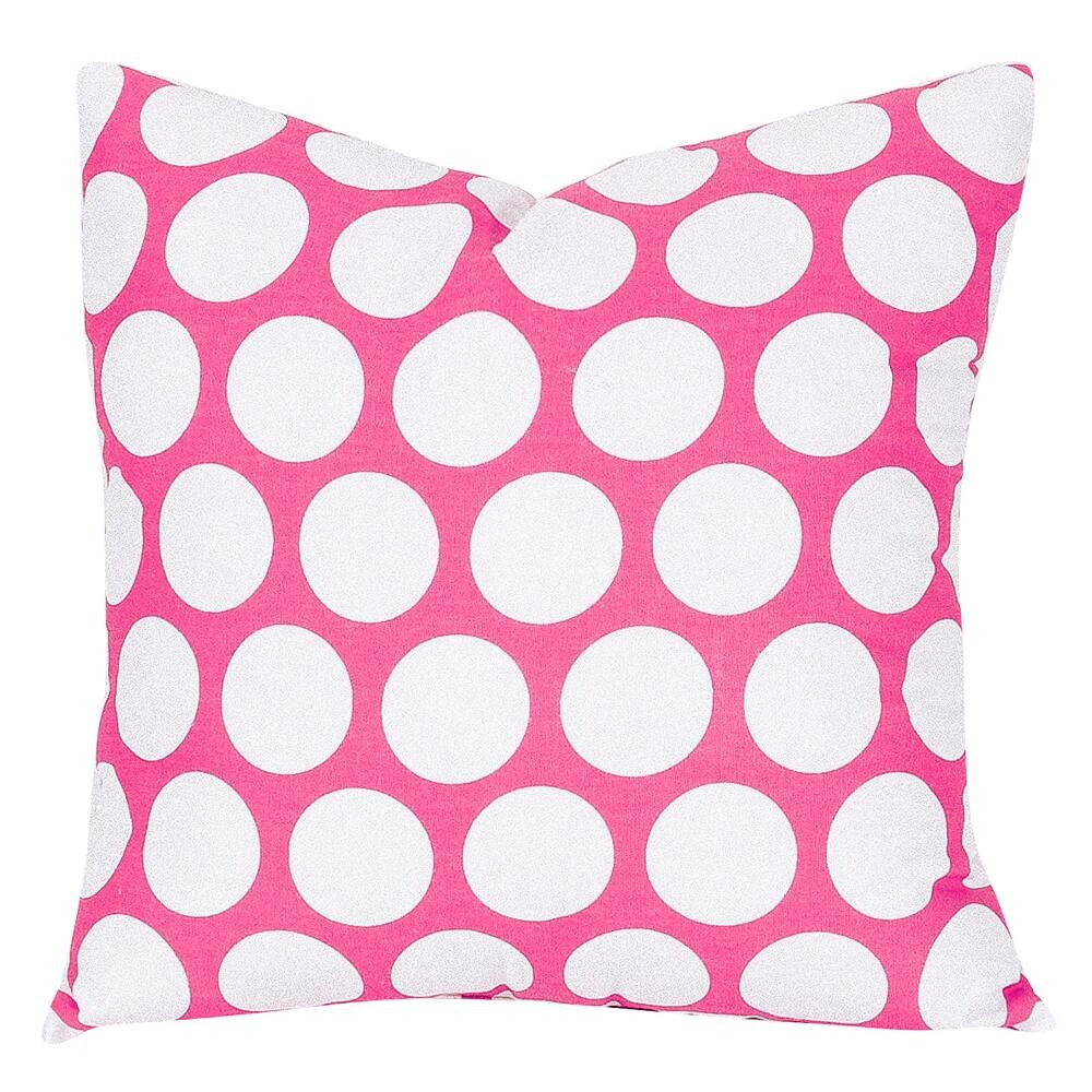 

Большая декоративная подушка Majestic Home Goods в горошек, цвет Hot Pink