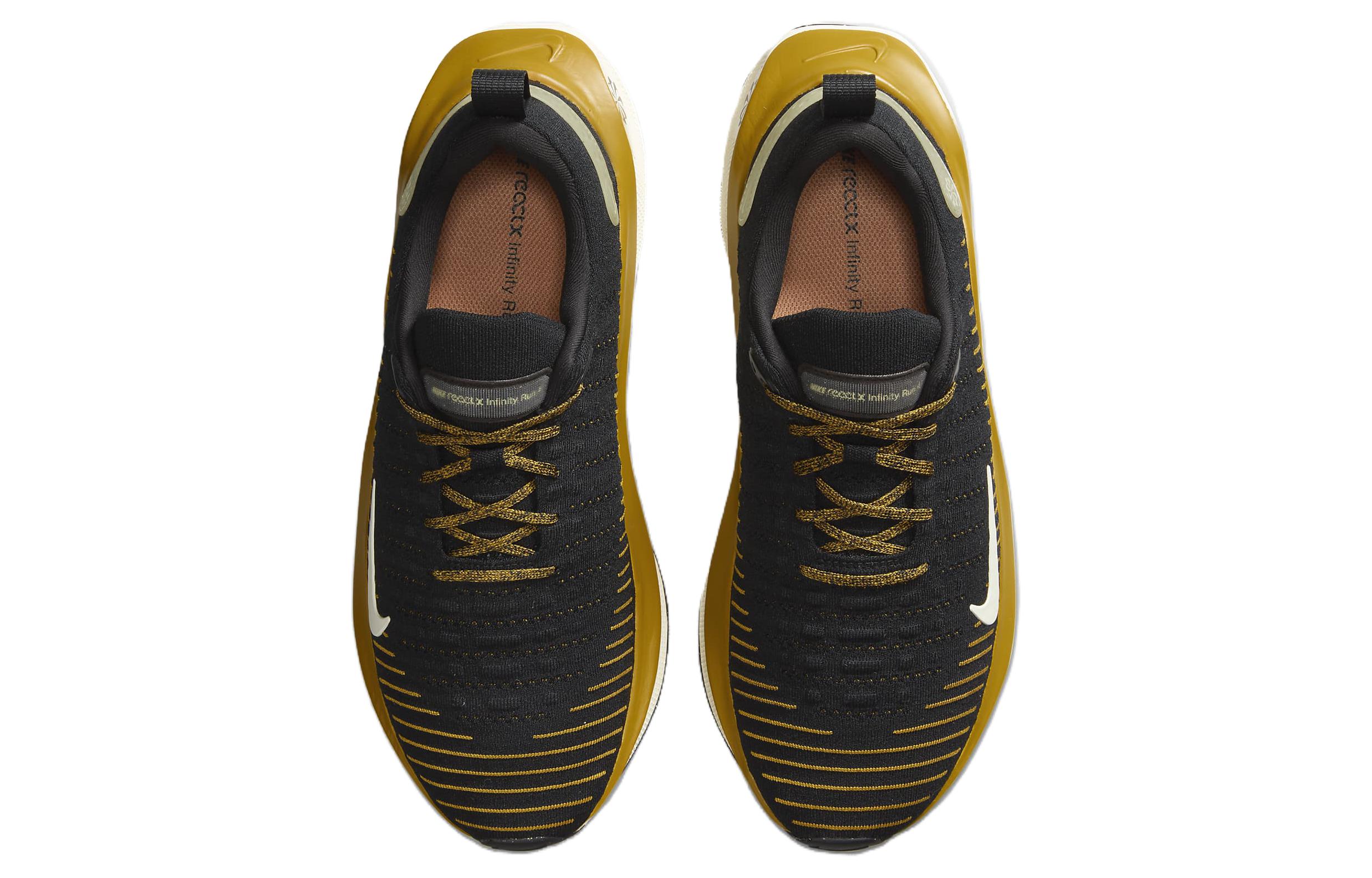 Nike ReactX Infinity Run 4 Black Bronzine, черный желтый — фото 4