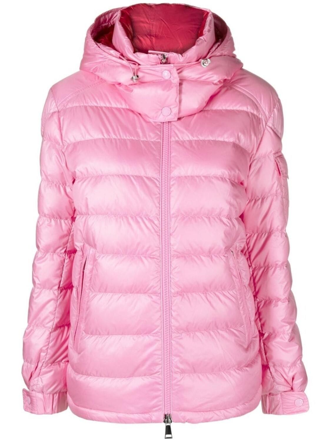 

Moncler стеганая куртка Dalles с капюшоном, розовый