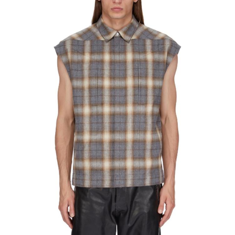 

RICK OWENS Безрукавка оверсайз, Gray Plaid