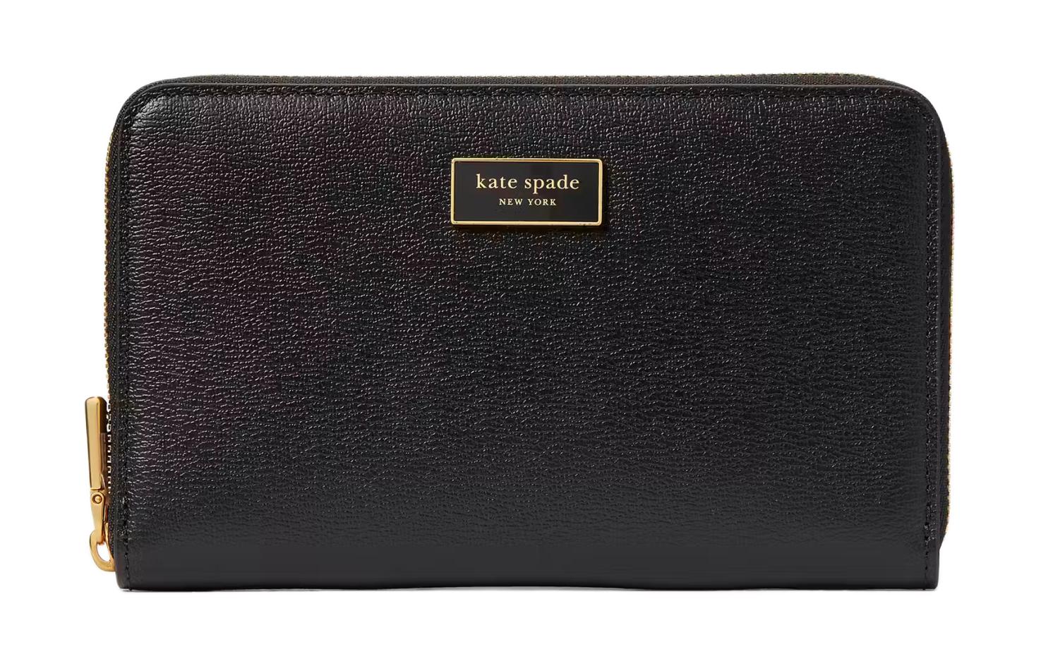 

Kate Spade Текстурный кожаный кошелёк среднего размера женский чёрный