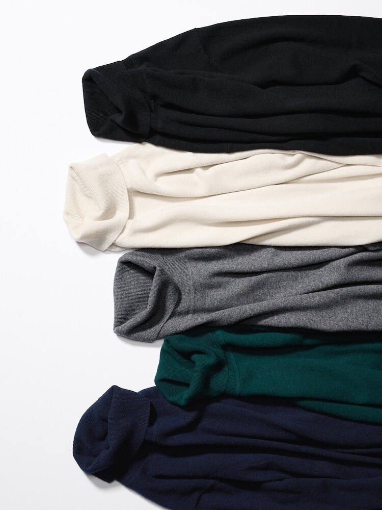 Водолазка из 100% кашемира Uniqlo, цвет 69 синий — фото 3