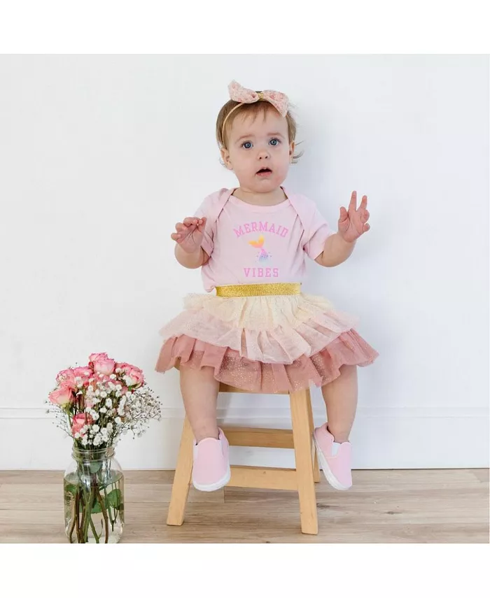 Боди с коротким рукавом для девочек Mermaid Vibes Sweet Wink, розовый — фото 2