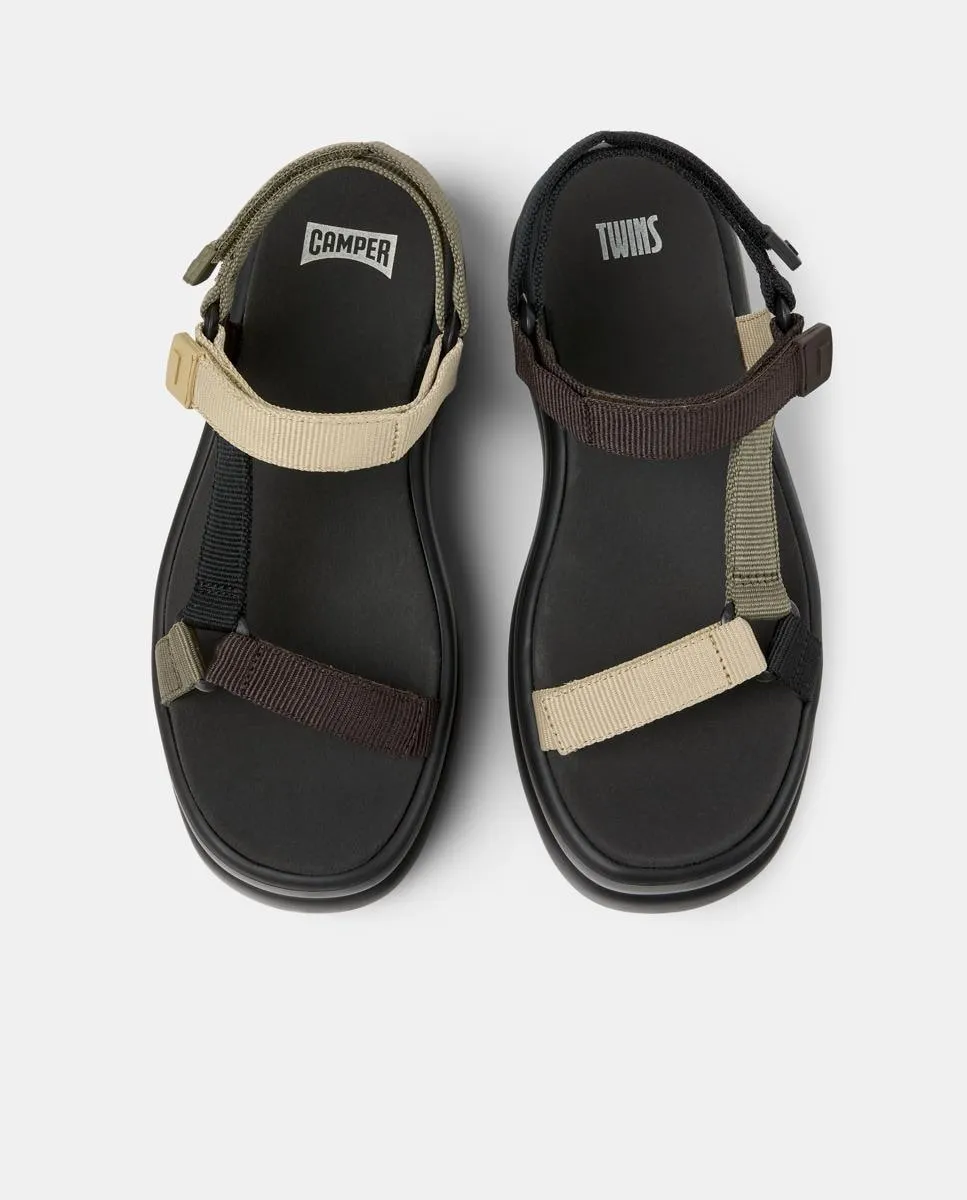 Женские сандалии на платформе Pelotas Flota Up Twins с застежкой-липучкой Camper, коричневый — фото 3