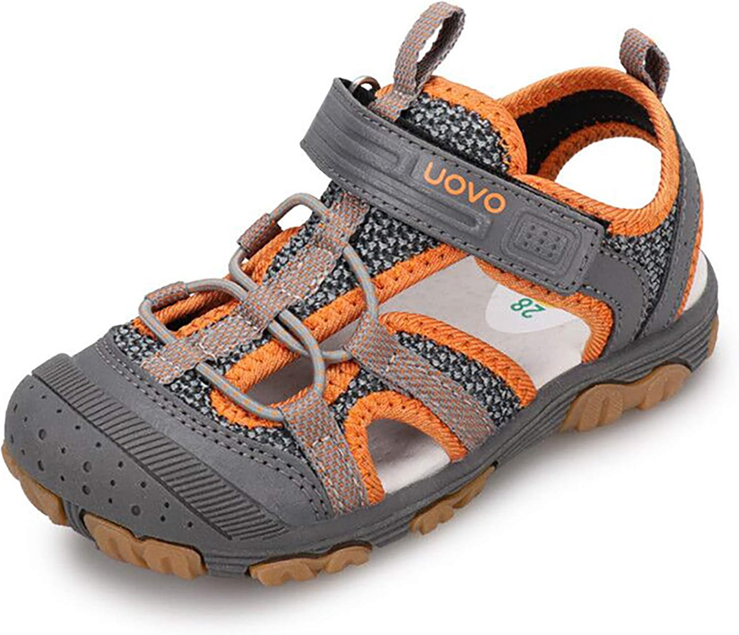 

Детские сандалии UOVO для мальчиков, походные спортивные с закрытым носком, пляжные летние сандалии для мальчиков, быстросохнущие, оранжевый/серый