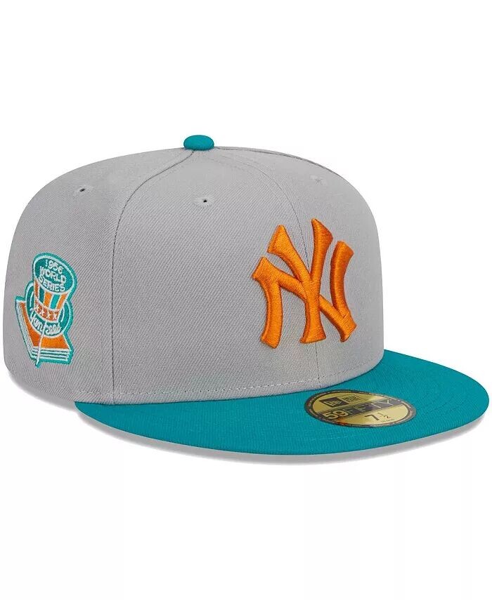 

Мужская серо-бирюзовая приталенная шляпа New York Yankees 59FIFTY New Era