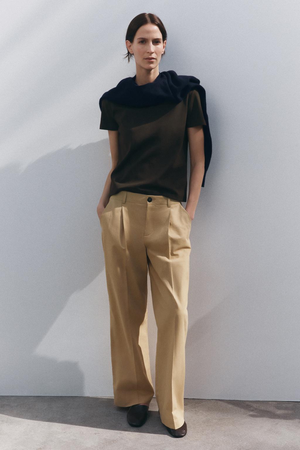 

Футболка с замком с коротким рукавом ZARA, зеленый