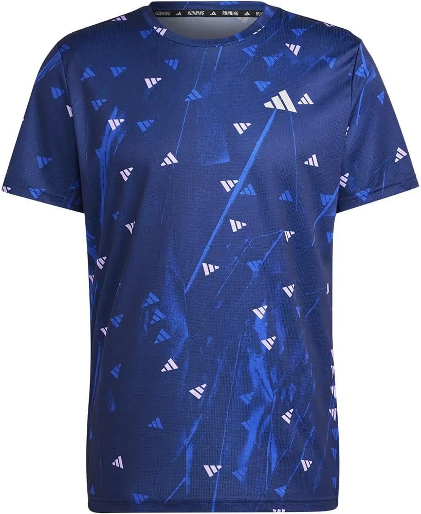 Футболка мужская adidas Run It Brand Love Tee, темно-синяя
