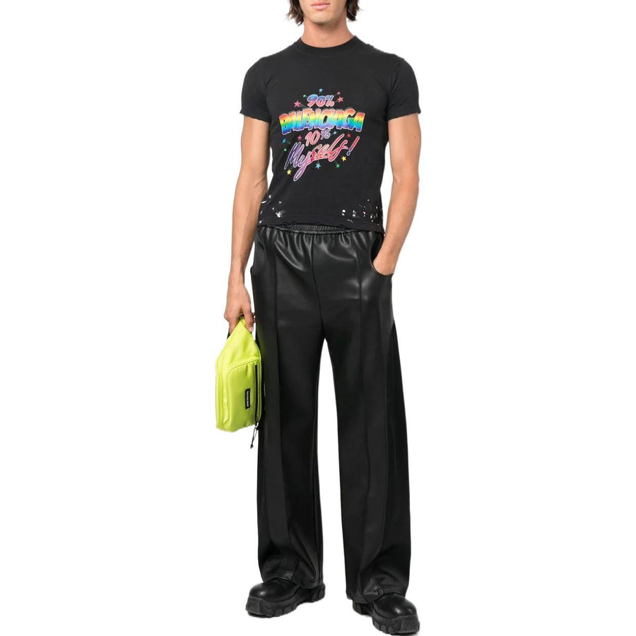 Футболка Balenciaga Small-Fit Distressed Graphic Jersey T-Shirt 'Washed Black', черный — фото 3