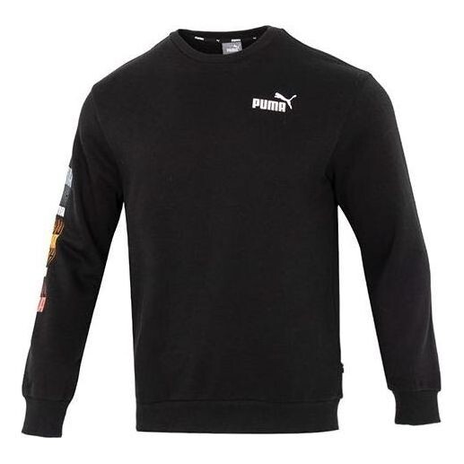 

Свитер ess logo repeat graphic crew 'black' Puma, черный