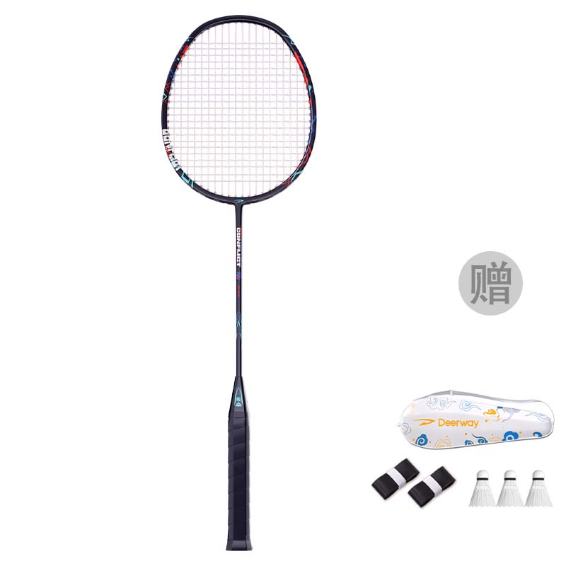 

Конфликт 90 Full Carbon бадминтонная ракетка Control Type All around Defense Upper Class Unisex DEERWAY, conflict 90 full carbon-[conflict dragon single racket]+racket bag+grip tapes*2+badminton shuttlecocks*3