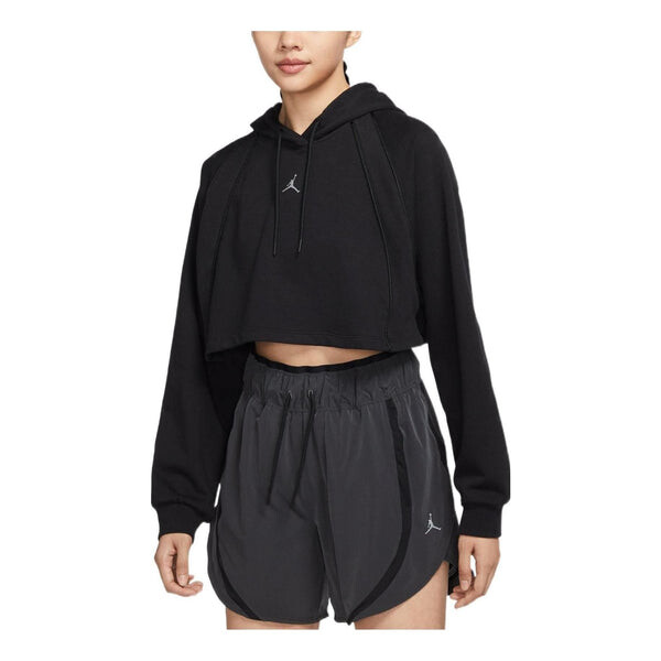 

Толстовка Air Jordan Crop Pullover Fleece Hoodie 'Black', черный