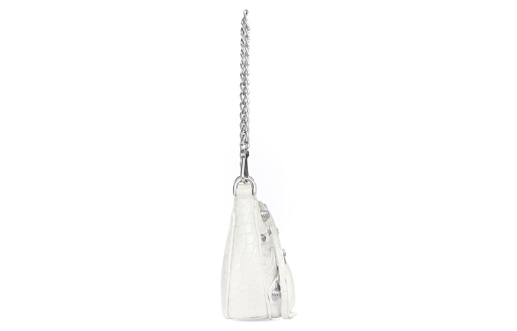 Сумка Le Cagole Mini с цепью, крокодиловый принт, белый Balenciaga — фото 4