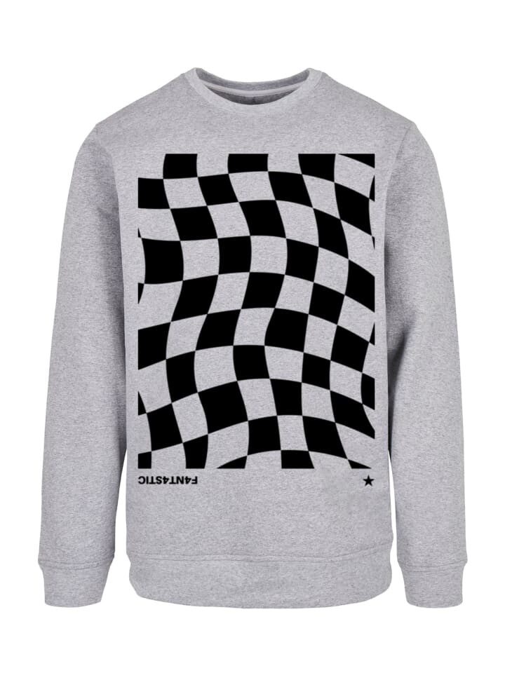 

Пуловер F4NT4STIC Sweatshirt Wavy Schach Muster, пестрый серый