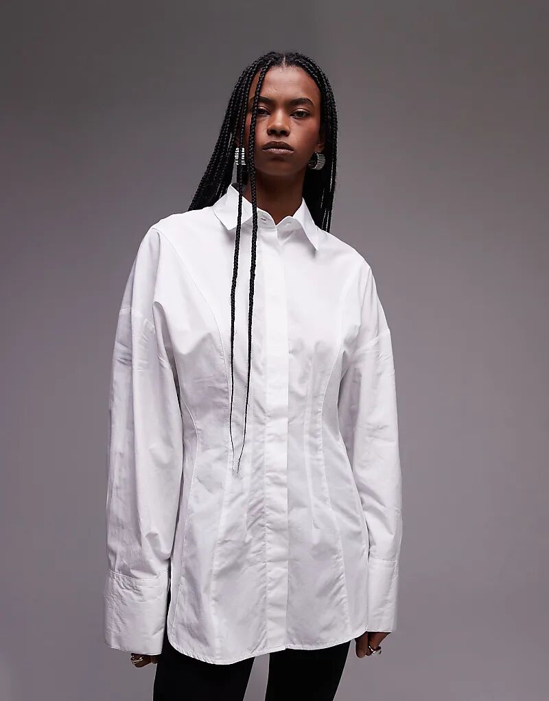 

Рубашка с корсетным швом белого цвета ASOS DESIGN