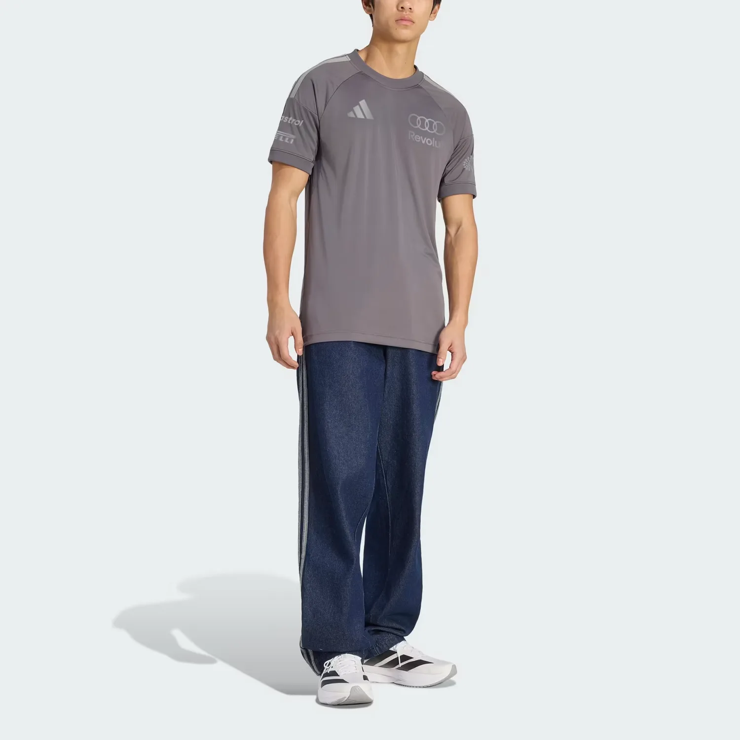 Футболка Audi Team Formula One Adidas, Gray Stratum/Iron Metallic — фото 4
