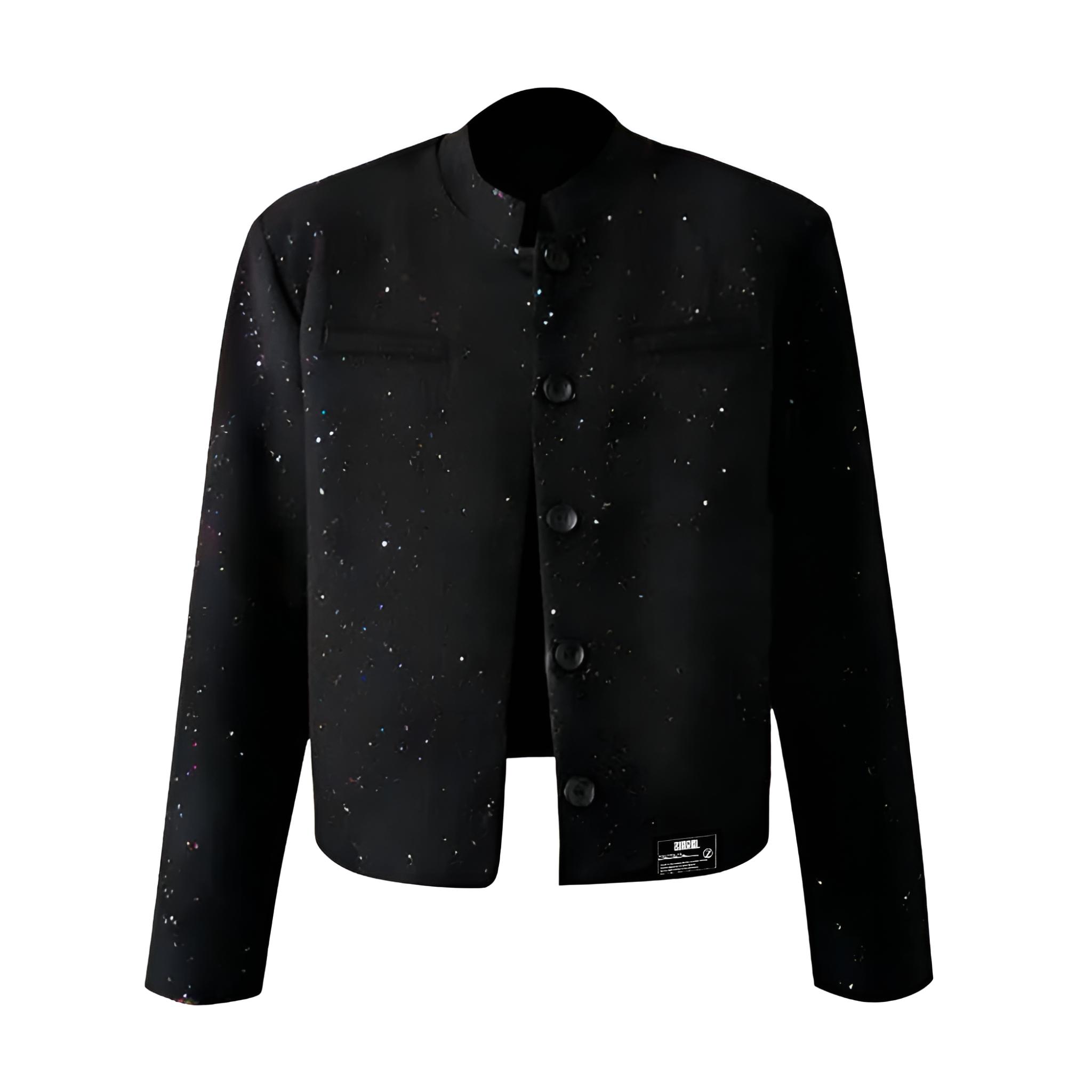 

ZIAREL Костюм деловой Unisex Black Stand Collar Moderate