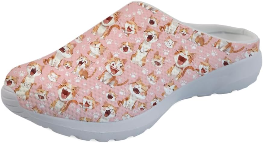 

Женские мюли Forchrinse South Indian Aztec с полоской, тапочки на плоской подошве с поддержкой свода стопы, для ходьбы, садовые сабо, легкие, розовый