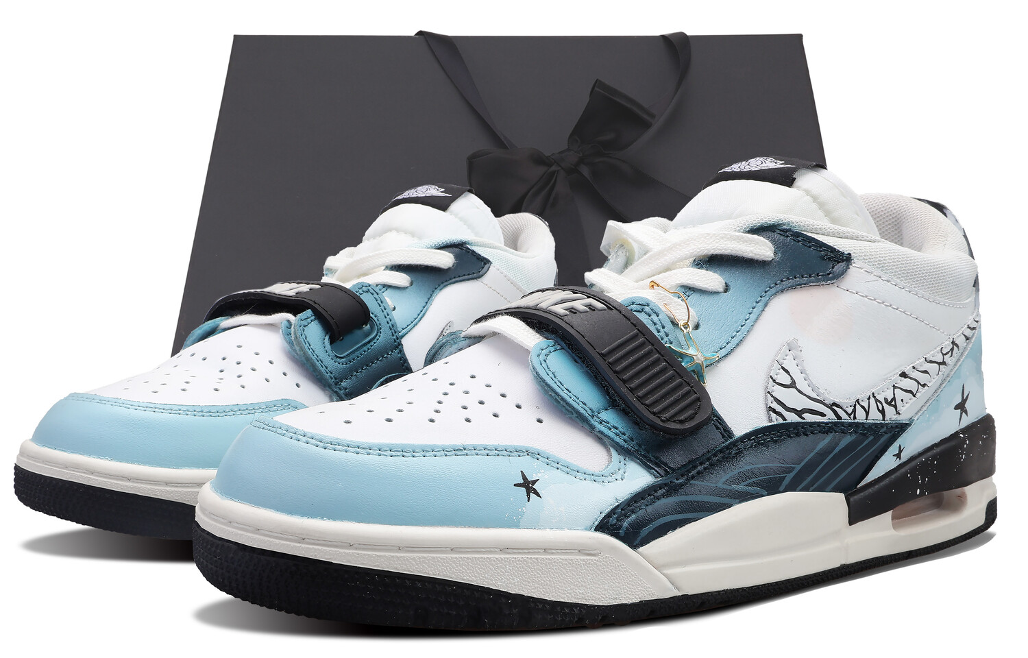 

Кроссовки Jordan Legacy 312 Vintage Basketball Shoes Men Low-top White, синий