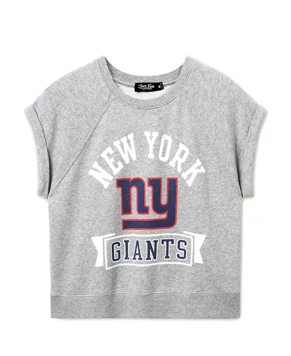 

Женская флисовая майка-реглан с символикой команды «Нью-Йорк Джайентс» НФЛ Junk Food Clothing, серый