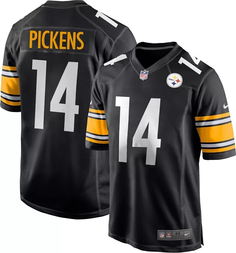 

Мужская черная игровая майка Nike Pittsburgh Steelers George Pickens #14