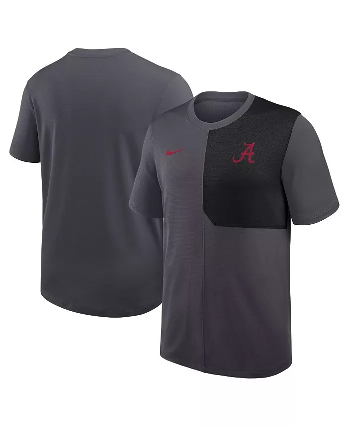 

Мужская футболка Alabama Crimson Tide 2025 Sideline UV Performance тренерская антрацитового цвета Nike