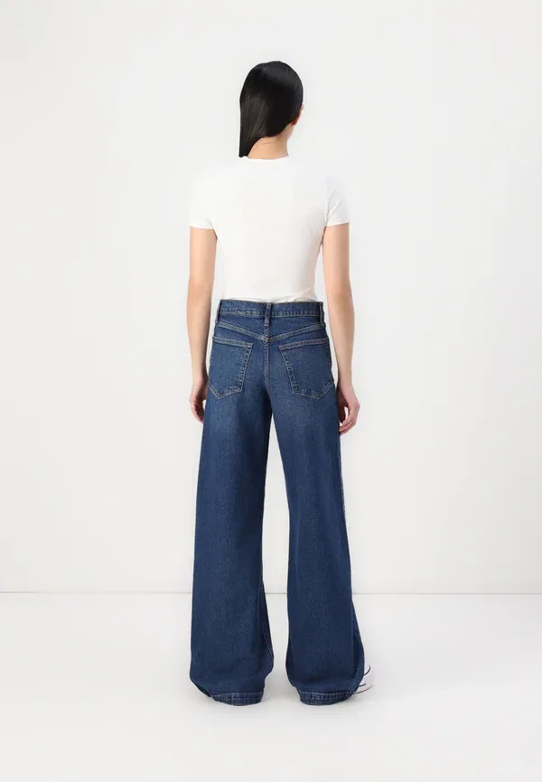 Джинсы Stride sutton wide leg Gap, темная стирка — фото 3