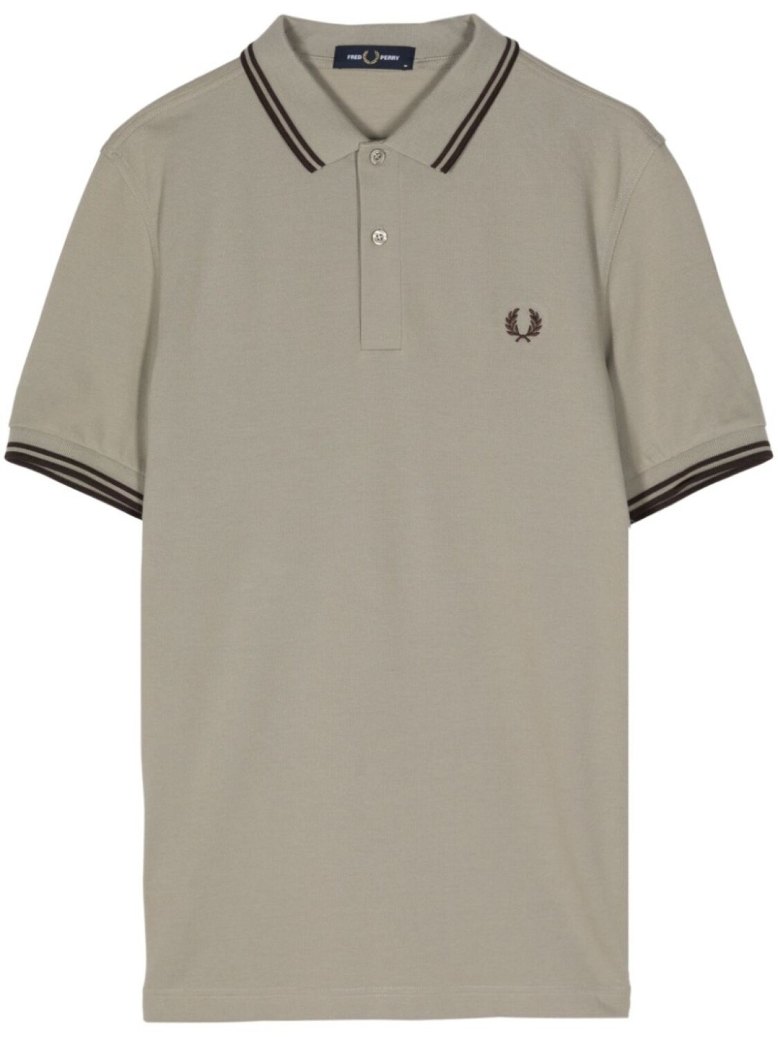 

Хлопковая рубашка-поло с вышитым логотипом Fred Perry, бежевый