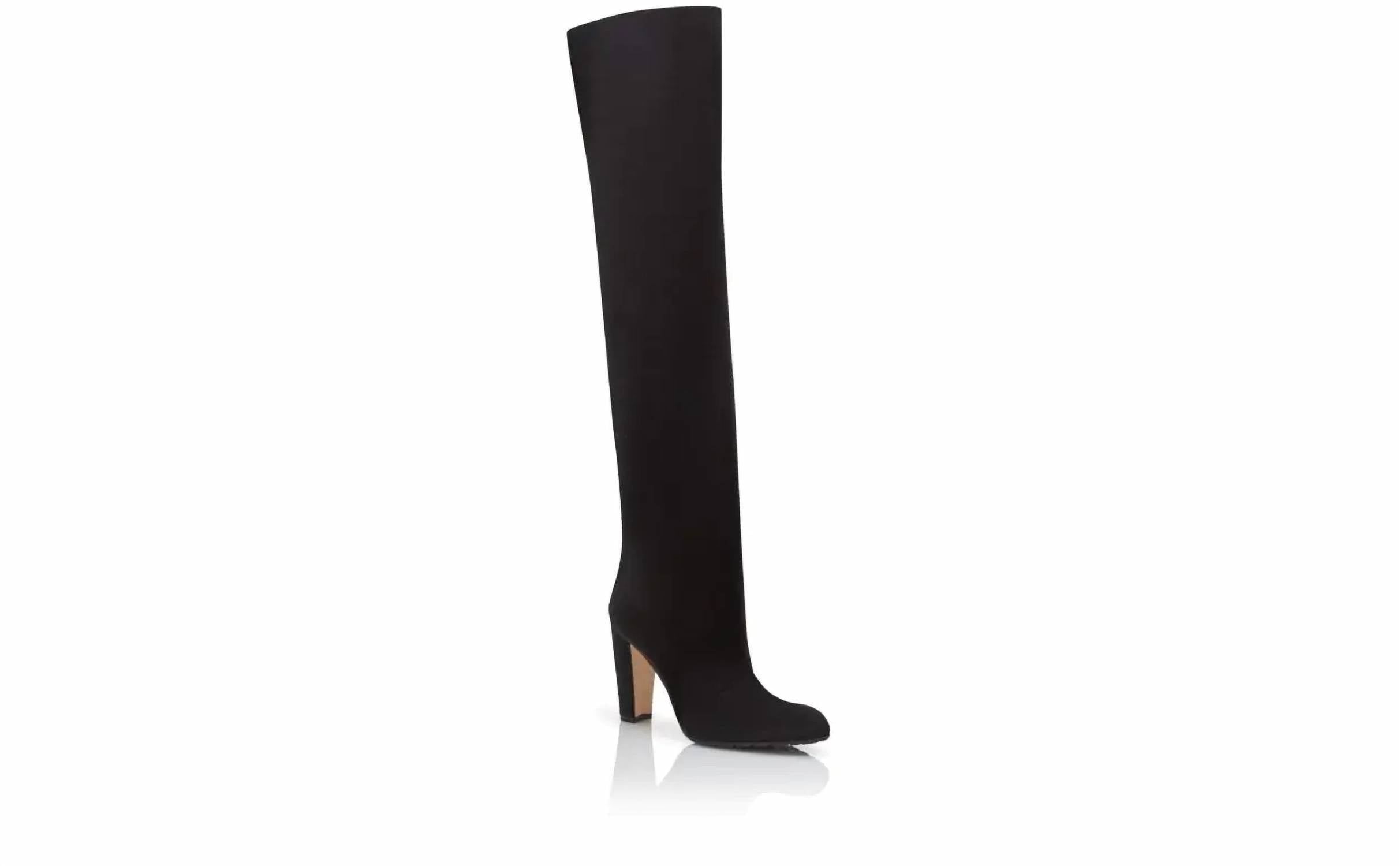Ботфорты Gardahi из замши, черные Manolo Blahnik
