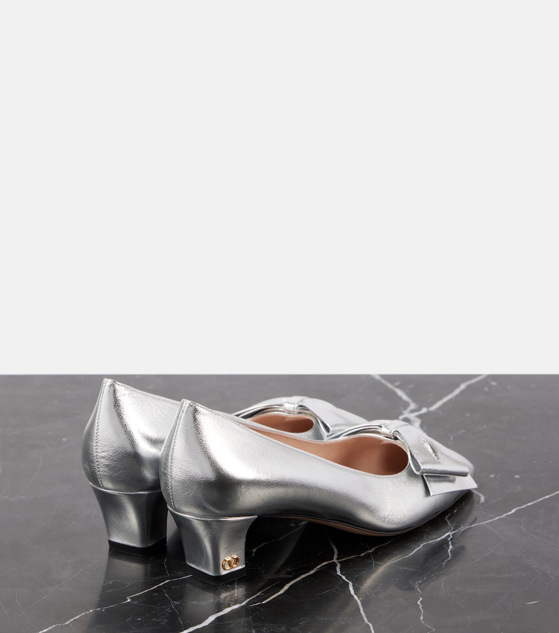 Туфли Bowow 45 из металлизированной кожи Valentino Garavani, серебряный — фото 2