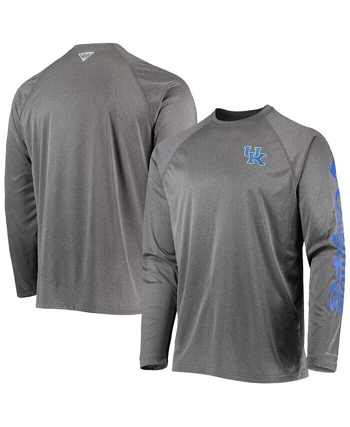 

Футболка мужская с длинным рукавом цвета «меланжевый уголь» Kentucky Wildcats PFG Terminal Tackle Raglan Omni-Shade Columbia