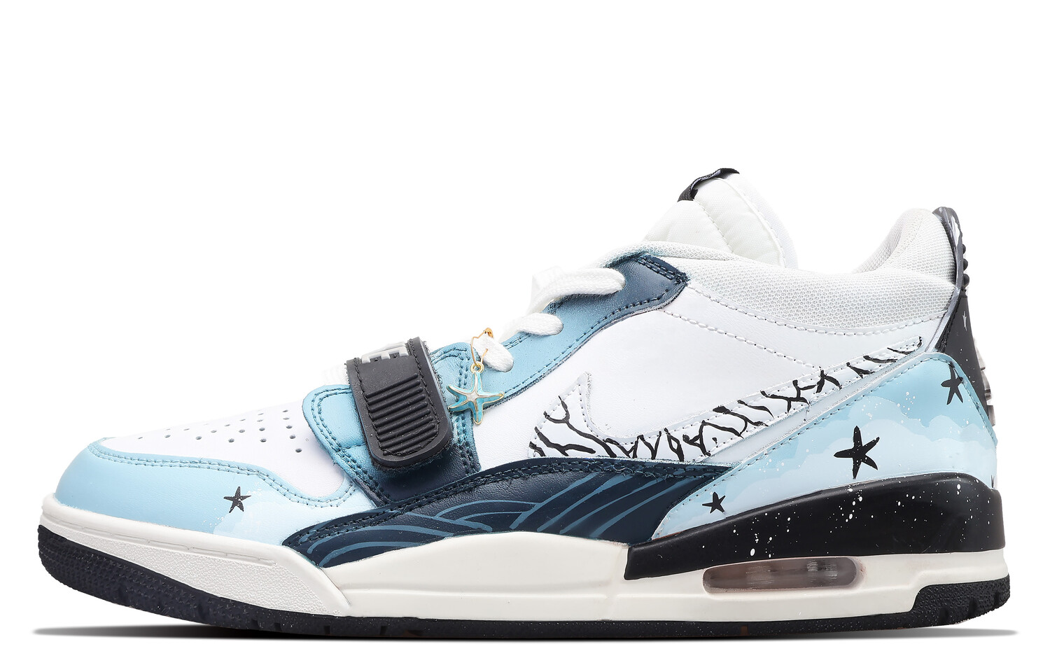 

Кроссовки Jordan Legacy 312 Vintage Basketball Shoes Men Low-top White, синий