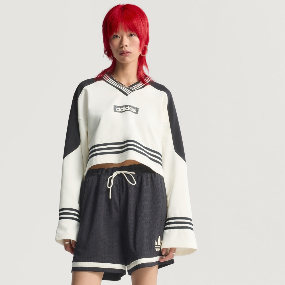 

Толстовка Adidas Blocking Crewneck Sweatshirt, цвет Off White/Black