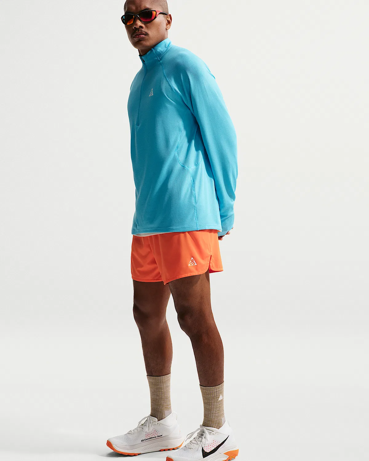 Мужские шорты Nike ACG "Second Sunrise" Dri-FIT ADV 5" с вкладышем, Safety Orange/Safety Orange/Summit White — фото 4