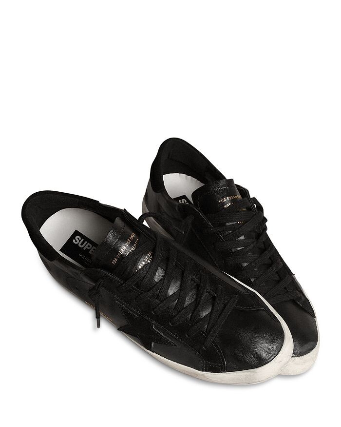 Мужские кроссовки Golden Goose Super Star на шнуровке, черный — фото 2