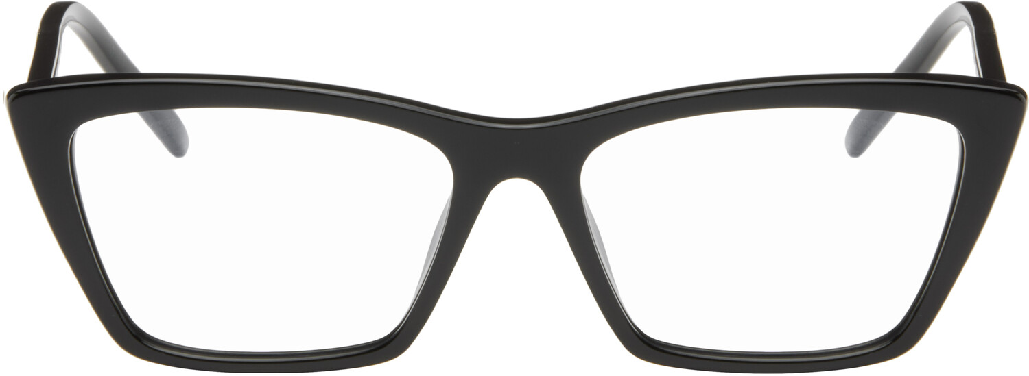 

Тонкие черные очки SL 737 Mica Saint Laurent, Black/Black/Transparent