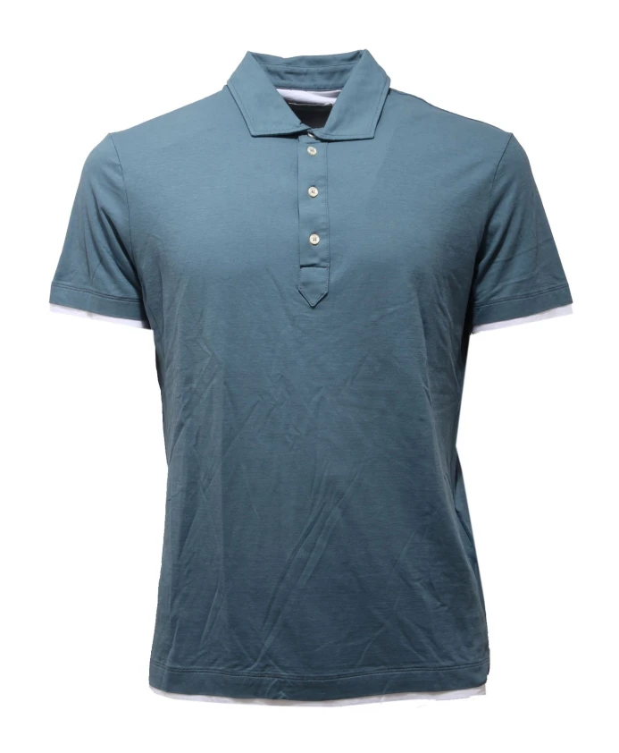 

Легкая хлопковая футболка с белыми вставками. Paolo Pecora, синий