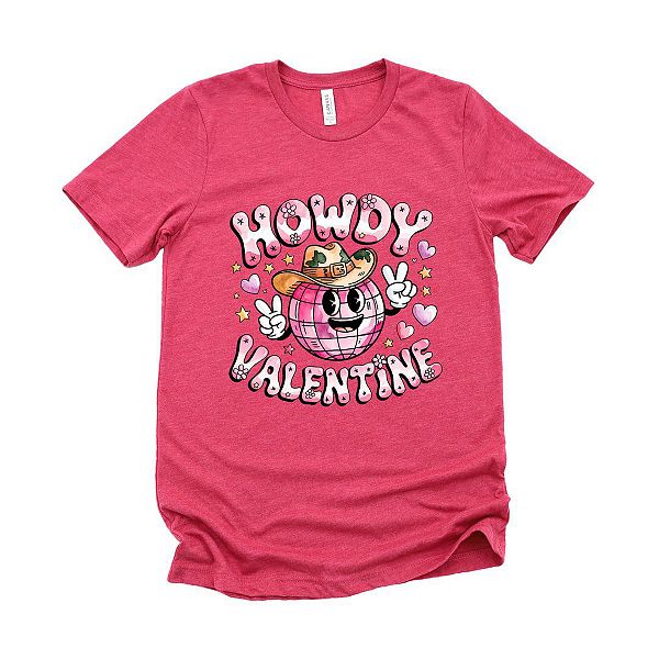 

Футболка с принтом Howdy Valentine Disco Ball Simply Sage Market, Raspberry