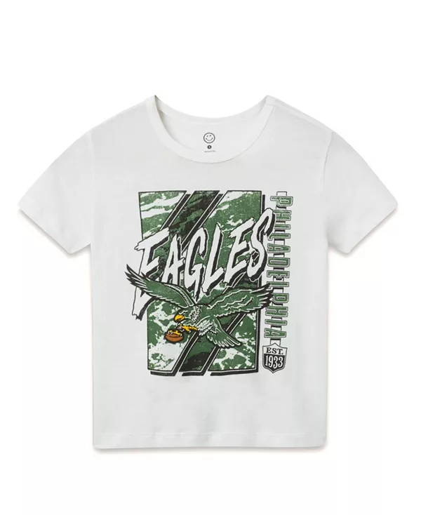 

Футболка унисекс с символикой команды НФЛ «Филадельфия Иглз» - для малышей и взрослых. Junk Food Clothing, белый