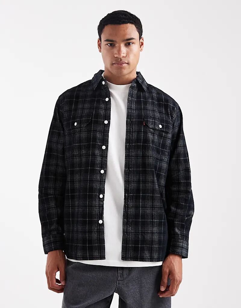 

Рубашка Levi's Jackson Check вельветовая рабочая, черного цвета