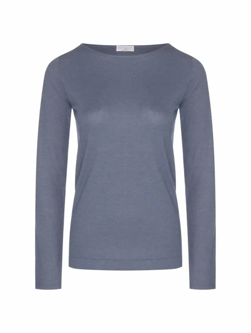 

Кашемировый джемпер с люрексом Brunello Cucinelli, тёмно-синий