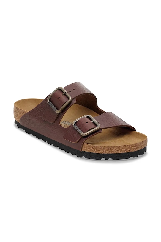 Кожаные шлёпанцы Arizona Vintage с деревянной пряжкой Birkenstock, коричневый — фото 2