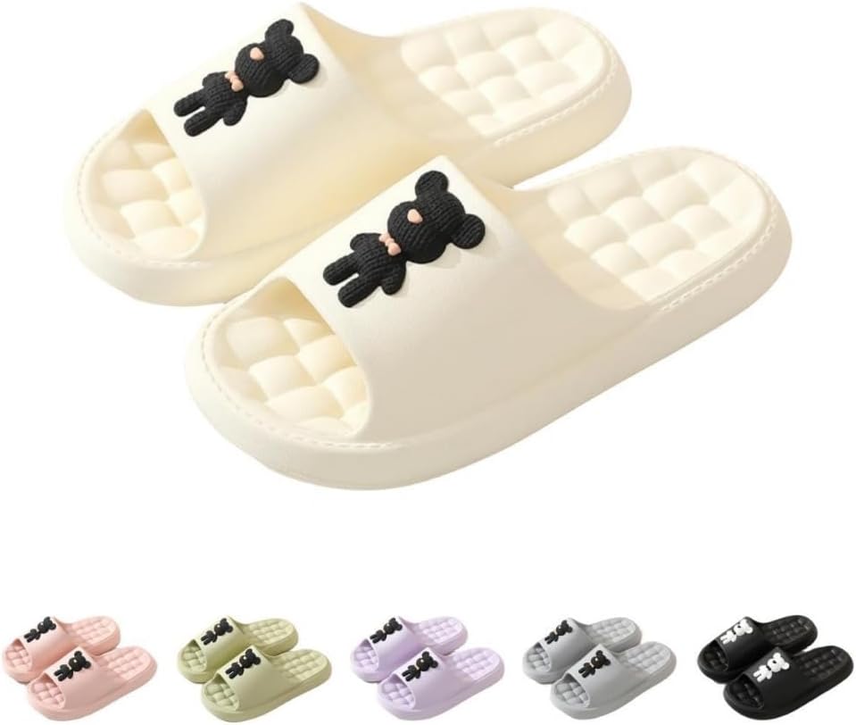 

Милые шлепанцы с медвежонком для женщин Albiva, белый